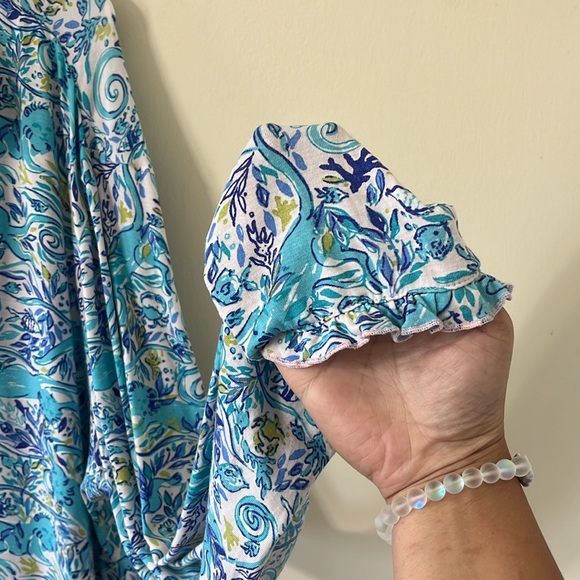 Lilly Pulitzer Melon Fig Tint Monkey Sea Knit Pajama Set Size XL - Picture 5 of 11